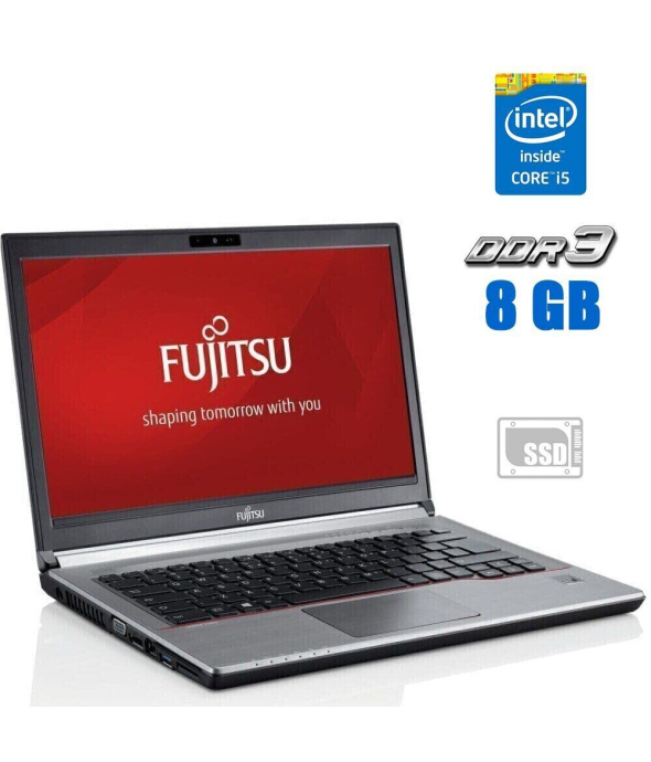 Ноутбук Fujitsu LifeBook E734 / 13.3&quot; (1366x768) TN / Intel Core i5-4300M (2 (4) ядра по 2.6 - 3.3 GHz) / 8 GB DDR3 / 120 GB SSD / Intel HD Graphics 4600 / WebCam / Windows 10 Pro - 1