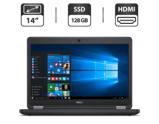 БУ Ноутбук Б-клас Dell Latitude E5450 / 14&quot; (1366x768) TN / Intel Core i5 - 5300U (2 (4) ядра по 2.3-2.9 GHz) / 8 GB DDR3 / 128 GB SSD / Intel HD Graphics 5500 / WebCam / HDMI из Европы