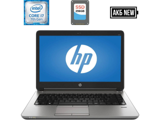 БУ Ноутбук HP ProBook 640 G2 / 14&quot; (1366x768) TN / Intel Core i7-7600U (2 (4) ядра по 2.8 - 3.9 GHz) / 8 GB DDR4 / 256 GB SSD / Intel HD Graphics 620 / WebCam / DisplayPort / АКБ NEW из Европы