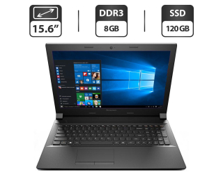 БУ Ноутбук Lenovo IdeaPad B50-80 / 15.6&quot; (1366x768) TN / Intel Core i5-5200U (2 (4) ядра по 2.2 - 2.7 GHz) / 8 GB DDR3 / 120 GB SSD / Intel HD Graphics 5500 / WebCam / DVD-ROM / HDMI + Беспроводная мышка в подарок из Европы