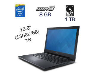 БУ Ноутбук Dell Inspiron 3542 / 15.6&quot; (1366х768) TN / Intel Core i7-4510U (2 (4) ядра по 2.0 - 3.1 GHz) / 8 GB DDR3 / 1 TB HDD / nVidia GeForce 840M, 2 GB DDR3, 64-bit / WebCam / DVD-ROM / Windows 10 Pro LIC из Европы