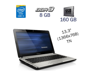 БУ Ноутбук Lenovo IdeaPad Z360 / 13.3&quot; (1366x768) TN / Intel Core i5-450M (2 (4) ядра по 2.66 - 2.4 GHz) / 8 GB DDR3 / 160 GB SSD / nVidia GeForce 310M, 512 MB GDDR3, 64-bit / WebCam / Windows 10 Pro LIC из Европы