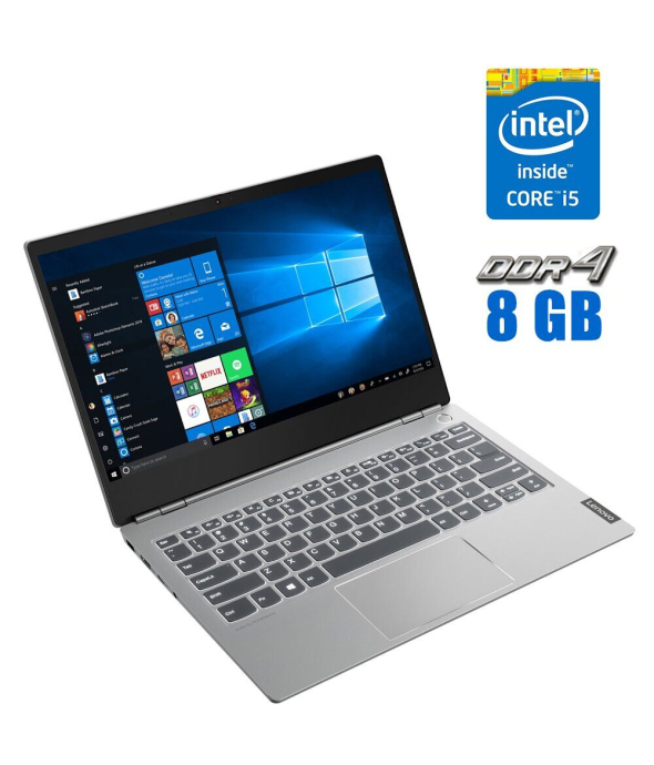 Ультрабук Lenovo ThinkBook 13S-IWL / 13.3&quot; (1920x1080) IPS / Intel Core i5 - 8265u (4 (8) ядра по 1.6-3.9 GHz) / 8 GB DDR4 / 256 GB SSD / Intel UHD Graphics / WebCam - 1