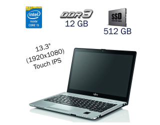 БУ Ультрабук Fujitsu LifeBook S935 / 13.3&quot; (1920x1080) Touch IPS / Intel Core i5-5300U (2 (4) ядра по 2.3 - 2.9 GHz) / 12 GB DDR3 / 512 GB SSD / WebCam / Intel HD Graphics 5500 / Windows 10 PRO Lic из Европы
