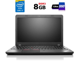 БУ Ноутбук Lenovo ThinkPad E550 / 15.6&quot; (1366x768) TN / Intel Core i5-5200U (2 (4) ядра по 2.2 - 2.7 GHz) / 8 GB DDR3 / 128 GB SSD / Intel HD Graphics 5500 / WebCam / HDMI из Европы