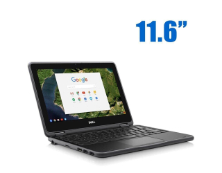 БУ Нетбук Dell Chromebook 11-3189 / 11.6&quot; (1366x768) IPS Touch / Intel Celeron N3060 (2 ядра по 1.6 - 2.48 GHz) / 4 GB DDR3 / 32 GB eMMC / Intel HD Graphics 400 / WebCam / Chrome OS из Европы