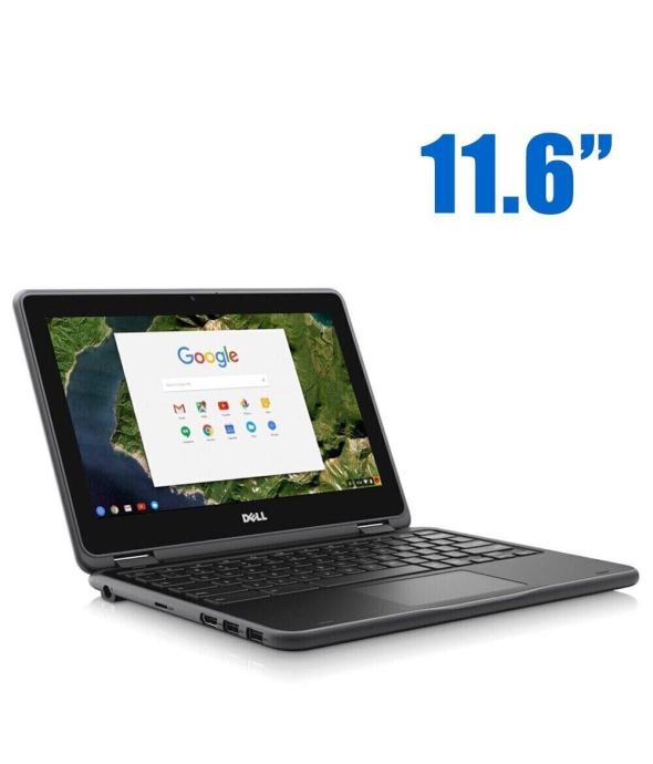 Нетбук Dell Chromebook 11-3189/ 11.6 &quot; (1366x768) IPS Touch / Intel Celeron N3060 (2 ядра по 1.6 - 2.48 GHz) / 4 GB DDR3 / 32 GB eMMC / Intel HD Graphics 500 / WebCam / Chrome OS - 1