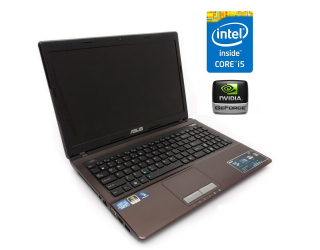 БУ Ігровий ноутбук Б-клас Asus K53SV / 15.6&quot; (1366x768) TN / Intel Core i5 - 2410M (2 (4) ядра по 2.3-2.9 GHz) / 4 GB DDR3 / 120 GB SSD / nVidia GeForce GT 540M, 2 GB DDR3, 128-bit / WebCam из Европы