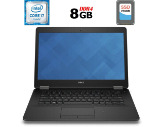 БУ Ультрабук Dell Latitude E7470/ 14 &quot; (1920x1080) IPS / Intel Core i7-6600U (2 (4) ядра по 2.6 - 3.4 GHz) / 8 GB DDR4 / 256 GB SSD / Intel HD Graphics 520 / WebCam / HDMI / Windows 10 ліцензія из Европы