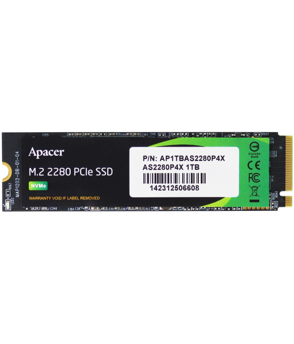 Накопитель SSD Apacer AS2280P4X 1TB NVME 2280 M.2 PCIe Gen3 x4 SSD (AP1TBAS2280P4X-1) NEW - 1