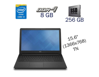 БУ Ноутбук Dell Vostro 15-3568 / 15.6&quot; (1366x768) TN / Intel Core i3-6006U (2 (4) ядра по 2.0 GHz) / 8 GB DDR4 / 256 GB SSD / WebCam / Windows 10 PRO Lic из Европы