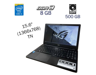 БУ Ноутбук Acer Aspire E1-571 / 15.6&quot; (1366x768) TN / Intel Core i3-4005U (2 (4) ядра по 1.7 GHz) / 8 GB DDR3 / 500 GB HDD / WebCam / Windows 10 PRO Lic из Европы