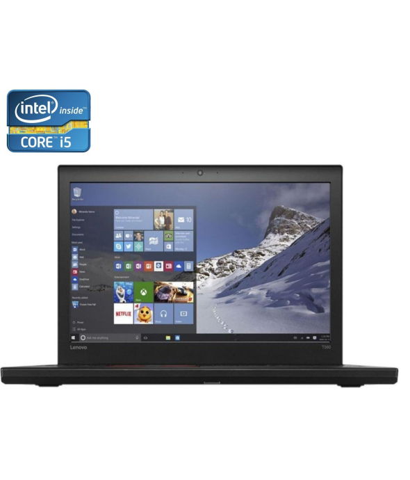 Ноутбук Lenovo ThinkPad T560 / 15.6&quot; (1920x1080) IPS / Intel Core i5-6300U (2 (4) ядра по 2.4 - 3.0 GHz) / 16 GB DDR3 / 256 GB SSD / Intel HD Graphics 520 / WebCam / Две АКБ - 1