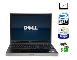 БУ Ноутбук Dell Precision M6400 / 17&quot; (1440x900) TN / Intel Core 2 Extreme X9100 (2 ядра по 3.06 GHz) / 8 GB DDR3 / 128 GB SSD + 320 GB HDD / nVidia Quadro FX 3700M, 1GB GDDR3, 256-bit / WebCam из Европы