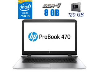 БУ Ігровий ноутбук Б-клас HP ProBook 470 G3 / 17.3&quot; (1600x900) TN / Intel Core i3-6100U (2 (4) ядра по 2.3 GHz) / 8 GB DDR4 / 120 GB SSD / AMD Radeon R7 M340, 1 GB GDDR3, 64-bit / WebCam из Европы