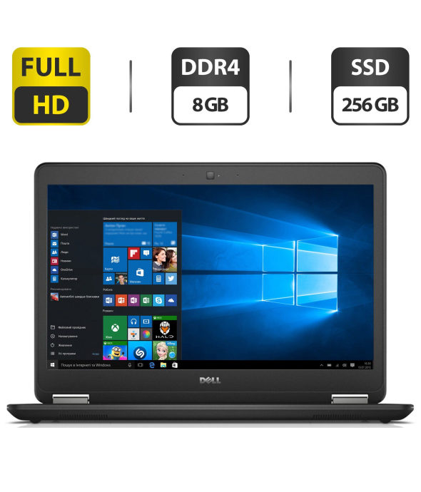 Ультрабук Dell Latitude E7470/ 14 &quot; (1920x1080) IPS / Intel Core i5-6300U (2 (4) ядра по 2.4 - 3.0 GHz) / 8 GB DDR4 / 256 GB SSD / Intel HD Graphics 520 / WebCam / HDMI - 1