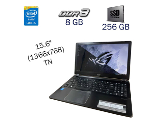 БУ Ноутбук Acer Aspire V5-573 / 15.6&quot; (1366x768) TN / Intel Core i5-4200U (2 (4) ядра по 1.6 - 2.6 GHz) / 8 GB DDR3 / 256 GB SSD Samsung / Intel HD Graphics 4400 / WebCam / Windows 10 PRO Lic из Европы