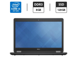 БУ Ноутбук Dell Latitude E5450 / 14&quot; (1366x768) TN / Intel Core i5-5300U (2 (4) ядра по 2.3 - 2.9 GHz) / 8 GB DDR3 / 120 GB SSD / Intel HD Graphics 5500 / WebCam из Европы