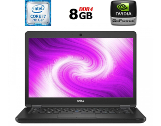 БУ Ноутбук Dell Latitude 5480 / 14&quot; (1920x1080) TN / Intel Core i7-7820HQ (4 (8) ядра по 2.9 - 3.9 GHz) / 8 GB DDR4 / 256 GB SSD M. 2 / nVidia GeForce 930MX, 2 GB DDR3, 64-bit / WebCam / USB 3.1 / HDMI из Европы