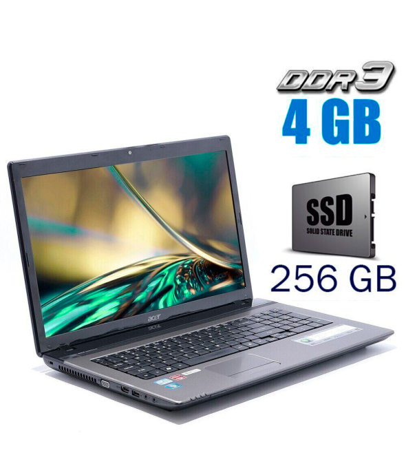 Ноутбук Acer Aspire 7750G / 17.3&quot; (1600x900) TN / Intel Core i3-2350M (2 (4) ядра по 2.3 GHz) / 4 GB DDR3 / 240 GB SSD / Intel HD Graphics 3000 / WebCam - 1