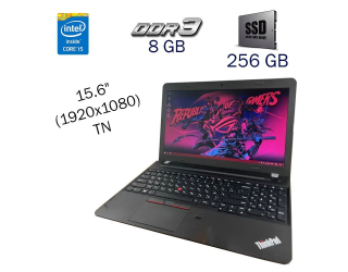 БУ Ноутбук Lenovo ThinkPad E550 / 15.6&quot; (1920x1080) TN / Intel Core i5-5200U (2 (4) ядра по 2.2 - 2.7 GHz) / 8 GB DDR3 / 256 GB SSD / Intel HD Graphics 5500 / WebCam / Fingerprint / Windows 10 PRO Lic из Европы