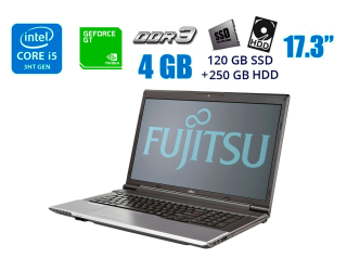 БУ Ноутбук Fujitsu Lifebook N532 / 17.3&quot; (1600x900) TN / Intel Core i5-3230M (2 (4) ядра по 2.6 - 3.2 GHz) / 4 GB DDR3 / 120 GB SSD + 250 GB HDD / nVidia GeForce GT 620M, 1 GB DDR3, 64-bit / WebCam / USB 3.0 / HDMI из Европы