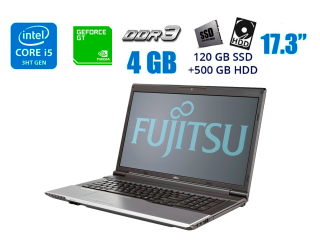 БУ Ноутбук Fujitsu Lifebook N532 / 17.3&quot; (1600x900) TN / Intel Core i5-3230M (2 (4) ядра по 2.6 - 3.2 GHz) / 4 GB DDR3 / 120 GB SSD + 500 GB HDD / nVidia GeForce GT 620M, 1 GB DDR3, 64-bit / WebCam / USB 3.0 / HDMI из Европы