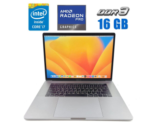 БУ Ноутбук Apple MacBook Pro A1707 (2017) / 15.4&quot; (2880x1800) IPS / Intel Core i7-7920HQ (4 (8) ядра по 3.1 - 4.1 GHz) / 16 GB DDR3 / 480 GB SSD / AMD Radeon Pro 560, 4 GB GDDR5, 128-bit / WebCam  из Европы