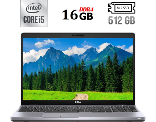 БУ Ноутбук Б-класс Dell Latitude 5510 / 15.6&quot; (1920x1080) IPS / Intel Core i5-10210U (4 (8) ядра по 1.6 - 4.2 GHz) / 16 GB DDR4 / 512 GB SSD M.2 / Intel UHD Graphics / WebCam / USB 3.2 / HDMI / Windows 10 лицензия из Европы