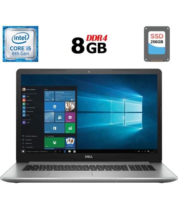 Ноутбук Dell Inspiron 5570 / 15.6&quot; (1920x1080) TN / Intel Core i5-8250U (4 (8) ядра по 1.6 - 3.4 GHz) / 8 GB DDR4 / 256 GB SSD / Intel UHD Graphics 620 / WebCam / USB 3.1 / HDMI / Windows 10 ліцензія - 1