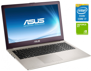 БУ Ігровий ноутбук Б-клас Asus ZenBook UX51VZA / 15.6&quot; (1920x1080) IPS / Intel Core i7 - 3612QM (4 (8) ядра по 2.1-3.1 GHz) / 8 GB DDR3 / 256 GB SSD / nVidia GeForce GT 650M, 2 GB GDDR5, 128-bit / WebCam / Win 10 Pro / АКБ не тримає из Европы