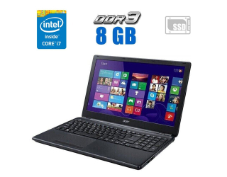 БУ Ігровий ноутбук Acer Aspire E1 - 572G / 15.6&quot; (1366x768) TN / Intel Core i7-4500U (2 (4) ядра по 1.8 - 3.0 GHz) / 8 GB DDR3 / 256 GB SSD / AMD Radeon R7 M265, 2 GB DDR3, 64-bit / WebCam из Европы