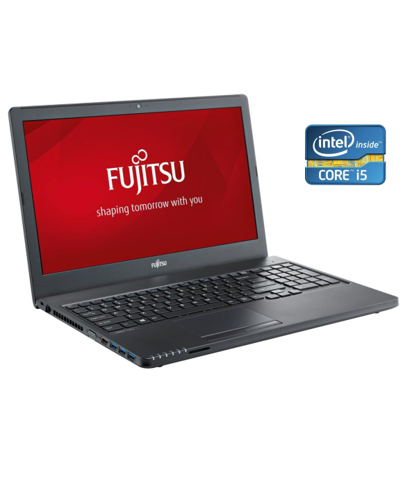 Ноутбук Fujitsu LifeBook A557 / 15.6 &quot; (1366x768) TN / Intel Core i5-7200U (2 (4) ядра по 2.5 - 3.1 GHz) / 8 GB DDR4 / 250 GB SSD / Intel HD Graphics 620 / WebCam / DVD-ROM / Win 10 Pro - 1