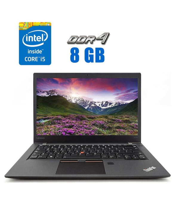 Ультрабук Lenovo ThinkPad T470s / 14&quot; (1920x1080) IPS / Intel Core i5-6300U (2 (4) ядра 2.4 - 3.0 GHz) / 8 GB DDR4 / 240 GB SSD / Intel HD Graphics 520 / WebCam / HDMI - 1
