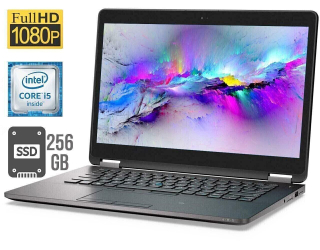 БУ Ноутбук Dell Latitude E7470 / 14&quot; (1920x1080) TN / Intel Core i5-6300U (2 (4) ядра по 2.4 - 3.0 GHz) / 16 GB DDR4 / 256 GB SSD / Intel HD Graphics 520 / WebCam / Windows 10 Pro из Европы
