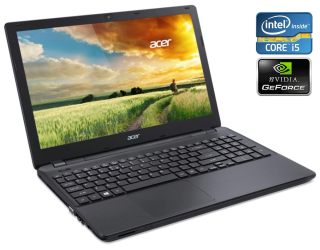 БУ Ігровий ноутбук Acer Aspire E5-571G-51TH / 15.6&quot; (1920x1080) IPS / Intel Core i5 - 5200U (2 (4) ядра по 2.2-2.7 GHz) / 8 GB DDR3 / 250 GB SSD / nVidia GeForce 840M, 2 GB DDR3, 64-bit / WebCam / DVD-RW / Win 10 из Европы