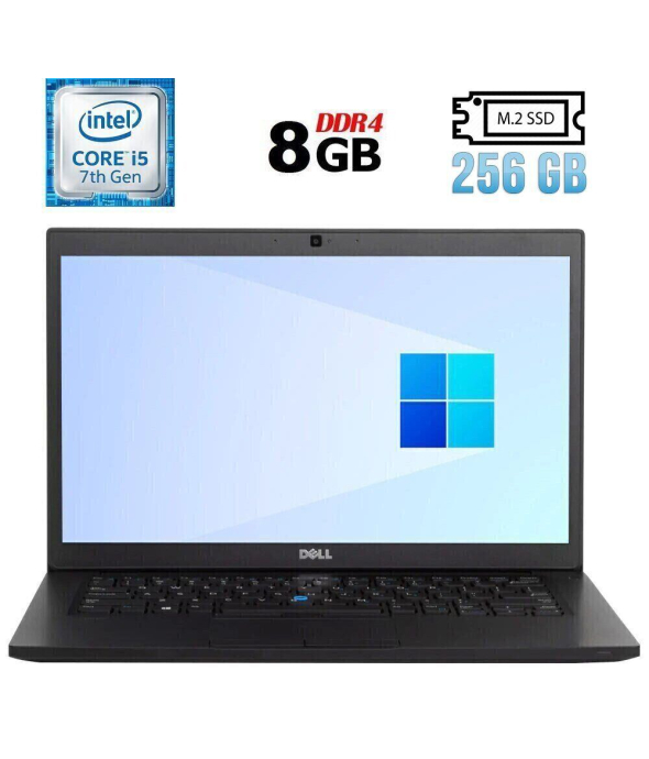 Ноутбук Б-клас Dell Latitude 7480 / 14&quot; (1920x1080) IPS Touch / Intel Core i5 - 7300U (2 (4) ядра по 2.6-3.5 GHz) / 8 GB DDR4 / 256 GB SSD M. 2 / Intel HD Graphics 620 / WebCam / HDMI - 1
