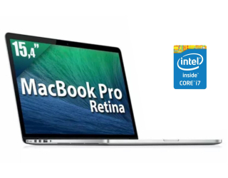 БУ Ноутбук Apple A1398 MacBook Pro Retina / 15.4&quot; (2880x1800) IPS / Intel Core i7-4770HQ (4 (8) ядра по 2.2 - 3.4 GHz) / 16 GB DDR3 / 256 GB SSD M.2 / Intel Iris Pro Graphics 5200 / WebCam / macOS / АКБ NEW из Европы