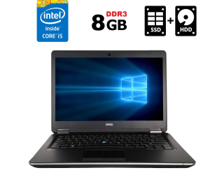 БУ Ноутбук Б-класс Dell Latitude E7440 / 14&quot; (1366x768) TN / Intel Core i5-4310U (2 (4) ядра по 2.0 - 3.0 GHz) / 8 GB DDR3 / 128 GB SSD + 320 GB HDD / Intel HD Graphics 4400 / WebCam / miniDP / HDMI / Windows 10 лицензия из Европы