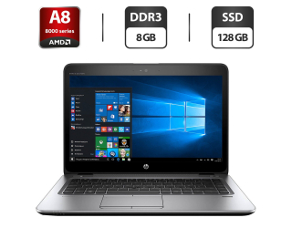 БУ Ноутбук Б-клас HP EliteBook 745 G3 / 14&quot; (1366x768) TN / AMD Pro A8-8600b (4 ядра по 1.6-3.0 GHz) / 8 GB DDR3 / 128 GB SSD / AMD Radeon R6 Graphics / WebCam / VGA из Европы