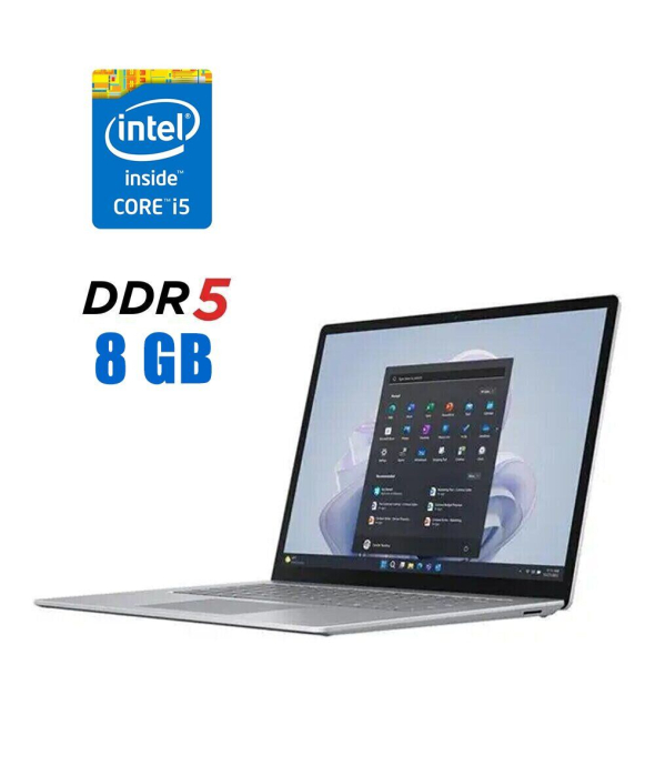 Новый ультрабук Microsoft Surface Laptop 5 / 13.5&quot; (2256x1504) IPS Touch / Intel Core i5-1245U (10 (12) ядер по 3.3 - 4.4 GHz) / 8 GB DDR5 / 256 GB SSD M.2 / Intel Iris Xe Graphics / WebCam / Windows 11 Pro - 1