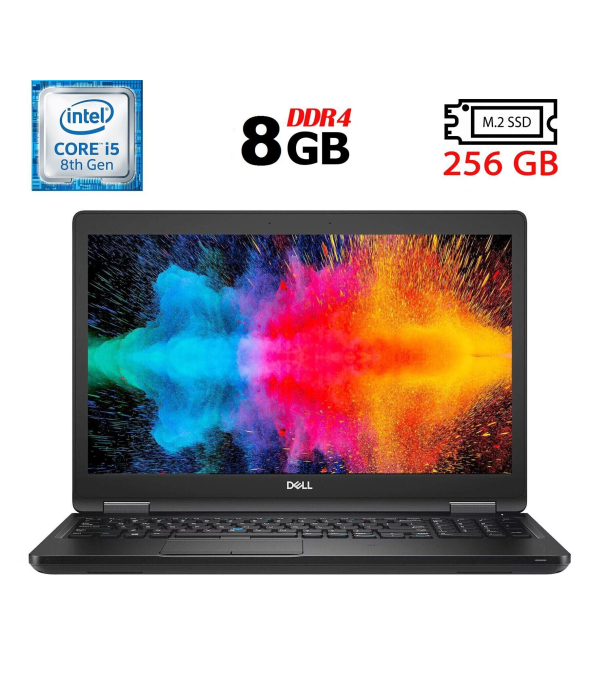 Ультрабук Б-клас Dell Latitude 5590 / 15.6&quot; (1366x768) TN / Intel Core i5 - 8250U (4 (8) ядра по 1.6-3.4 GHz) / 8 GB DDR4 / 256 GB SSD M. 2 / Intel UHD Graphics 620 / USB 3.1 / HDMI / Windows 10 ліцензія - 1