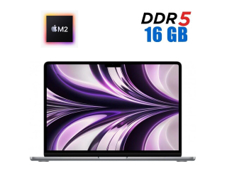 БУ Ноутбук Apple MacBook Air 13 A2681 / 13.6&quot; (2560x1664) IPS / Apple M2 (8 ядер по 3.49 GHz) / 8 GB DDR5 / 256 GB SSD / Apple M2 Graphics / WebCam / MacOS / Midnight  из Европы