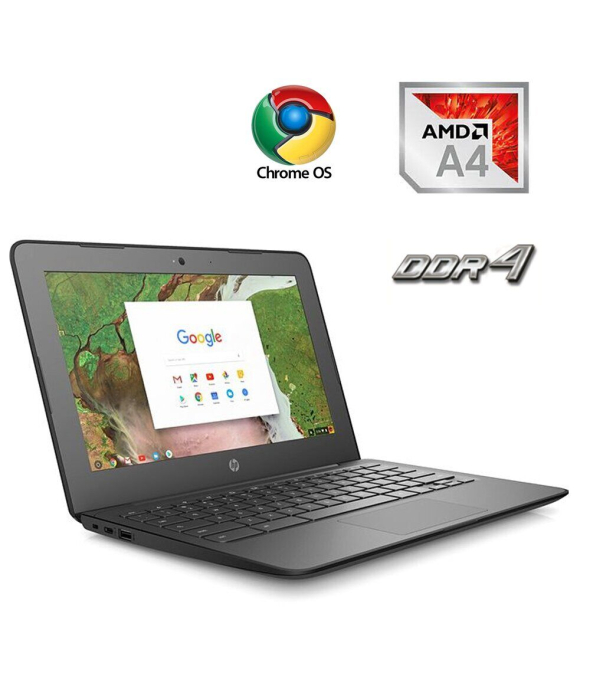 Неттоп HP ChromeBook 11a G6 EE / 11.6&quot; (1366x768) TN / AMD A4-9120C (2 ядра по 1.6-2.4 GHz) / 4 GB DDR4 / 16 GB eMMC / AMD Radeon R4 Graphics / WebCam / ChromeOS - 1