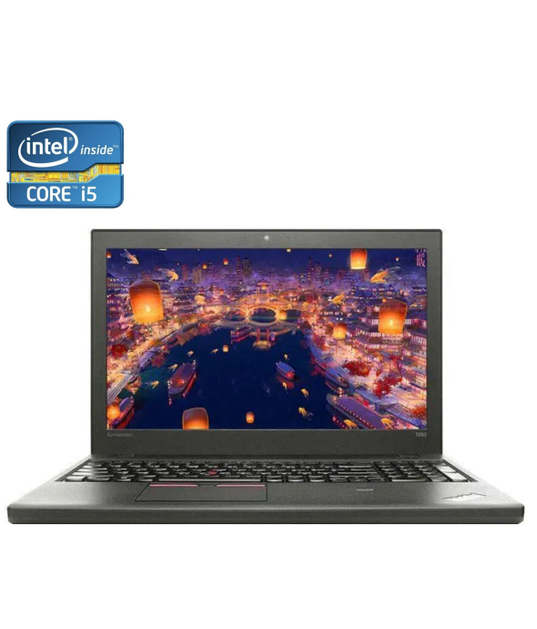 Ноутбук Lenovo ThinkPad T550 / 15.6&quot; (1920x1080) TN / Intel Core i5-5300U (2 (4) ядра по 2.3 - 2.9 GHz) / 8 GB DDR3 / 500 GB HDD / Intel HD Graphics 5500 / WebCam - 1