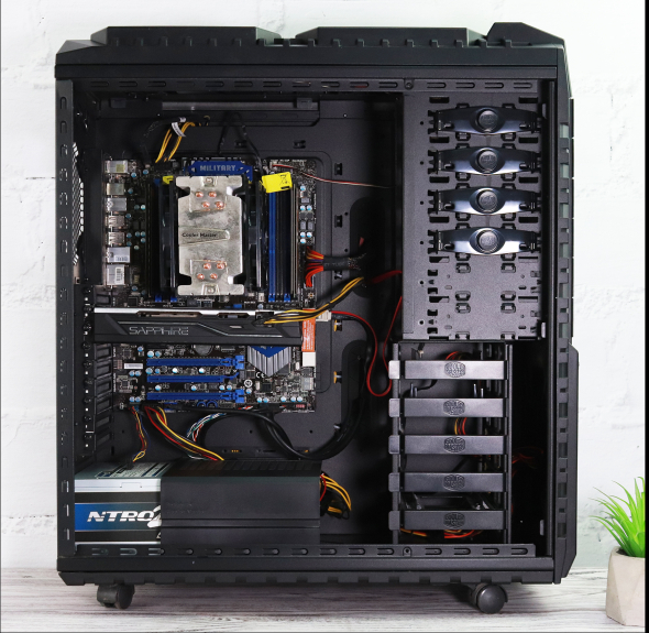 Игровой системный блок Cooler Master Haf X FullTower Intel Xeon E5-2695 v2 32Gb RAM 256Gb SSD + 2x1Tb HDD + AMD Radeon RX 580 8Gb - 6