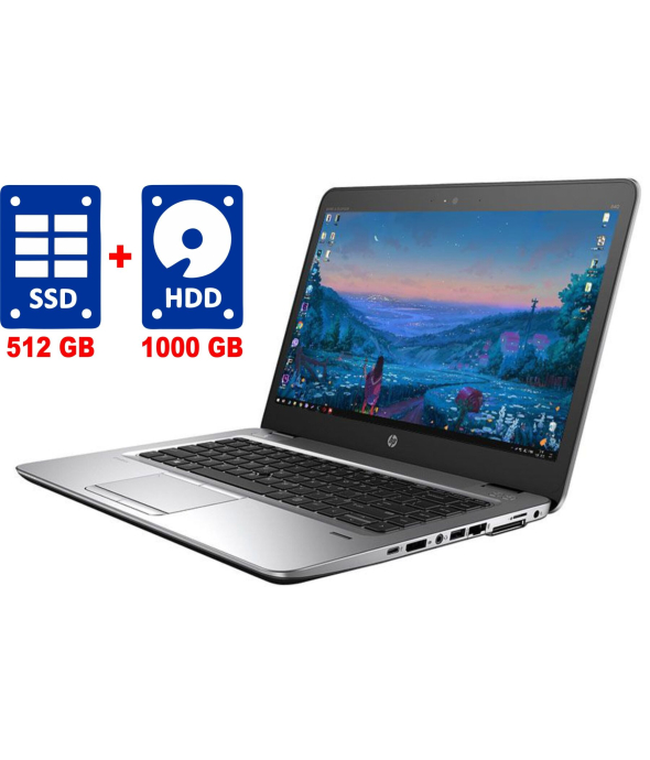 Ультрабук HP EliteBook 840 G3 / 14&quot; (1920x1080) IPS / Intel Core i5-6200U (2 (4) ядра по 2.3 - 2.8 GHz) / 8 GB DDR4 / 512 GB SSD + 1000 GB HDD / Intel HD Graphics 520 / WebCam / Win 10 Pro - 1