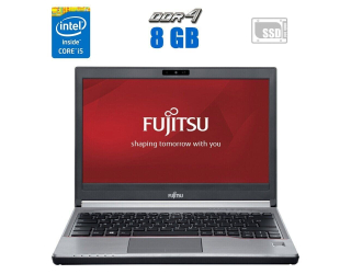 БУ Ноутбук Fujitsu Lifebook E736 / 13.3&quot; (1366x768) TN / Intel Core i5-6300U (2 (4) ядра по 2.4 - 3.0 GHz) / 8 GB DDR4 / 240 GB SSD / Intel HD Graphics 520 / WebCam из Европы