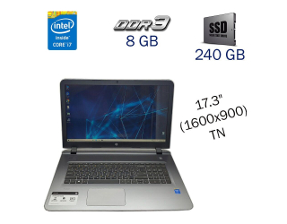 БУ Ноутбук Б-класс HP Pavilion 17-g015dx / 17.3&quot; (1600x900) TN / Intel Core i7-5500U (2 (4) ядра по 2.4 - 3.0 GHz) / 8 GB DDR3 / 240 GB SSD / Intel HD Graphics 5500 / WebCam / Windows 10 из Европы