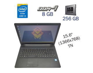 БУ Ноутбук Б класс Lenovo IdeaPad 110-15ISK / 15.6&quot; (1366x768) TN / Intel Core i3-6100U (2 (4) ядра по 2.3 GHz) / 8 GB DDR4 / 256 GB SSD / WebCam / DVD-ROM из Европы